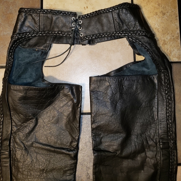 Hot Leathers Braided Leather Riding Chaps - Picture 8 of 13
